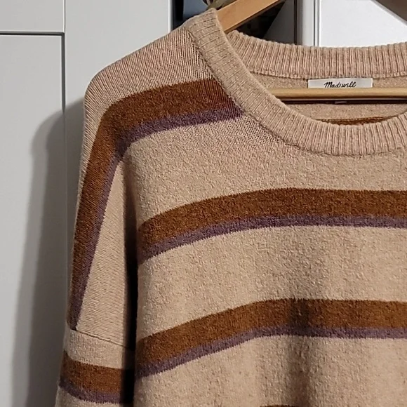 Madewell Westlake Striped Pullover Sweater Womens Small Multi Coziest Yarn Comfy - Picture 4 of 11
